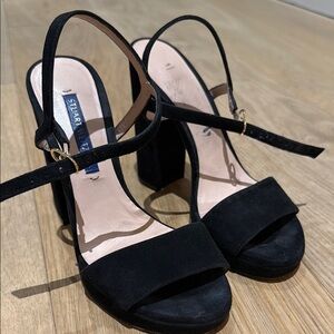 Stuart Weitzman Black Chunky Platform Sandals